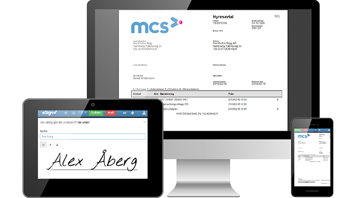 MCS lanserar ‘E-Sign’, som möjliggör digitala underskrifter genom några få knapptryck