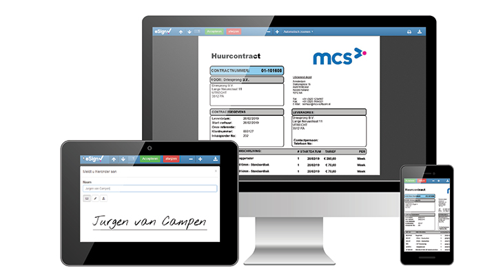 MCS transformeert de manier waarop verhuurbedrijven zaken doen met nieuwe functionaliteit E-Sign