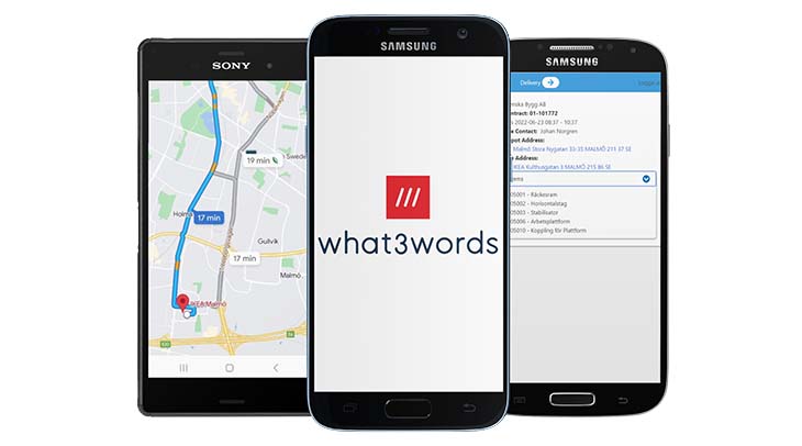 MCS Hyrsystem effektiviserar leveranser och hämtningar ytterligare, med what3words