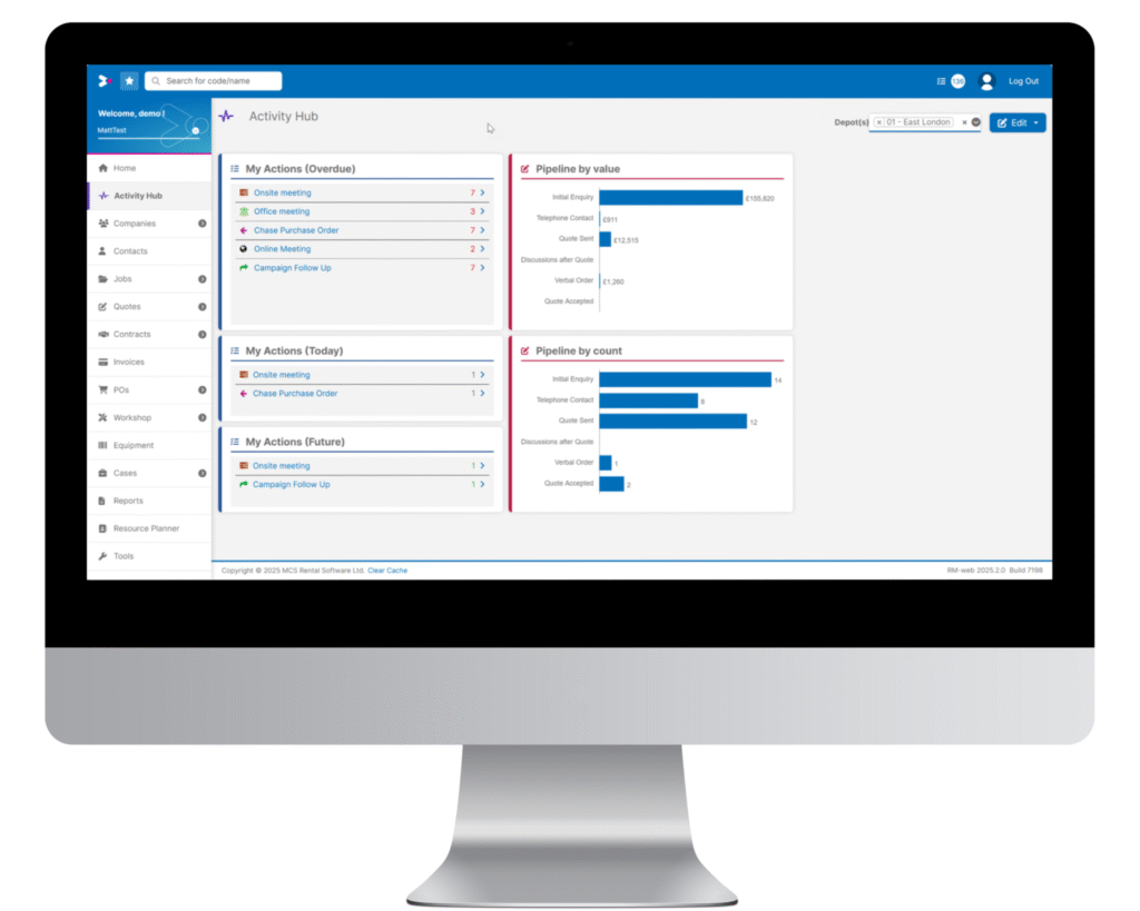 MCS Activity Hub feature enhances rental task visibility