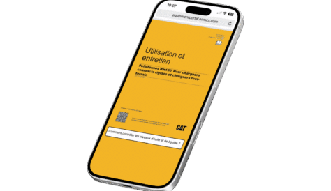 Téléphone mobile permettant d'accéder au manuel d'utilisation d'un équipement grâce à une recherche par IA.