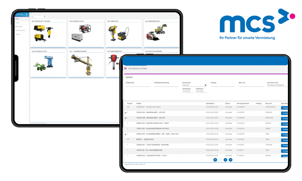 MCS Online-Portal bietet 24/7-Service für Mietkunden