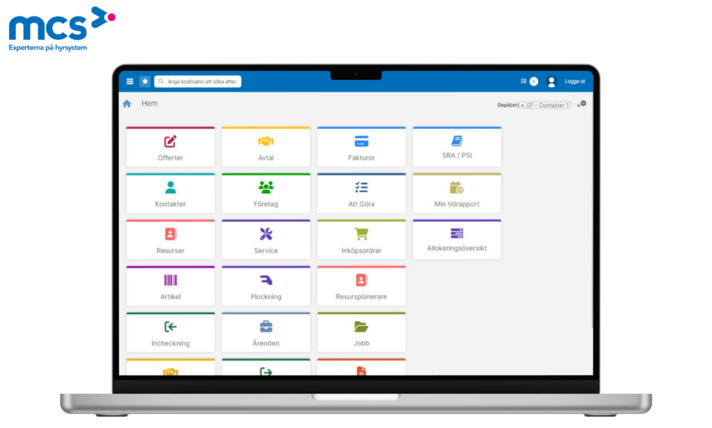MCS Hyrsystem lanserar nyheter i sitt webbgränssnitt, MCS Online