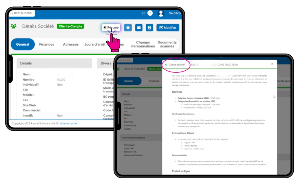 MCS lance la fonctionnalité de Résumé client généré par IA