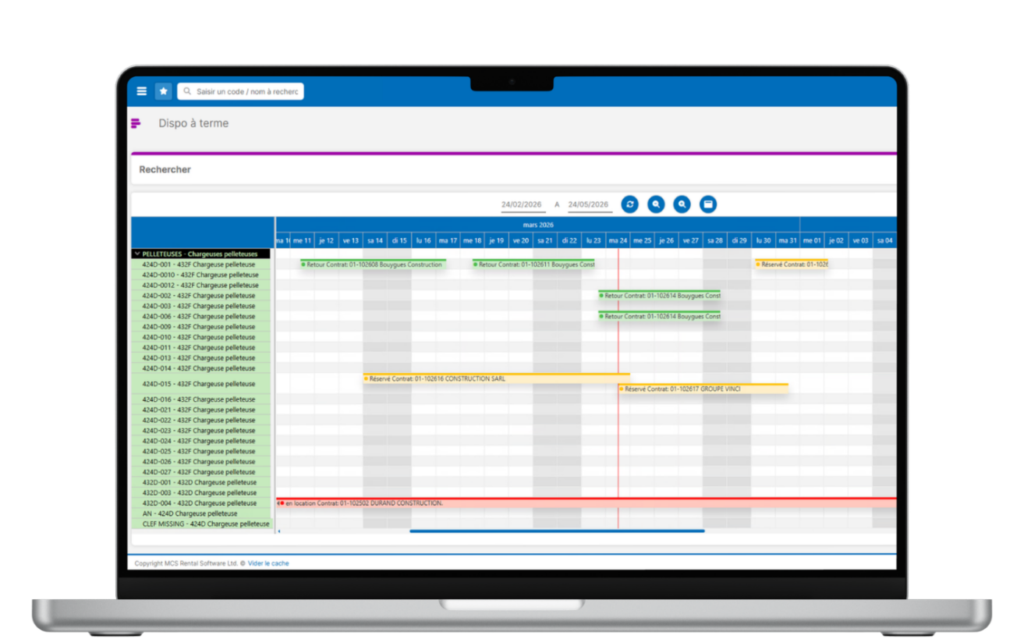 MCS lance un outil de planning d’affectation du matériel : une nouvelle façon de piloter son parc