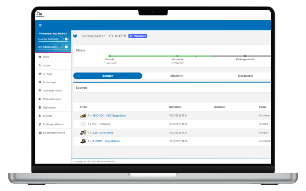 MCS Rental Software erweitert Kundenportal um neue Vertragsübersicht