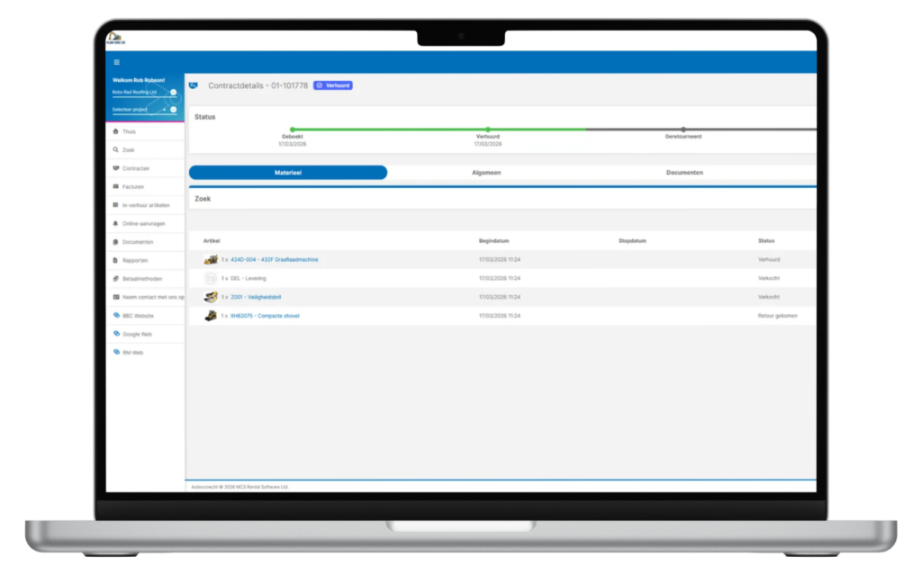 MCS Rental Software breidt Klantportaal uit met centraal contractoverzicht