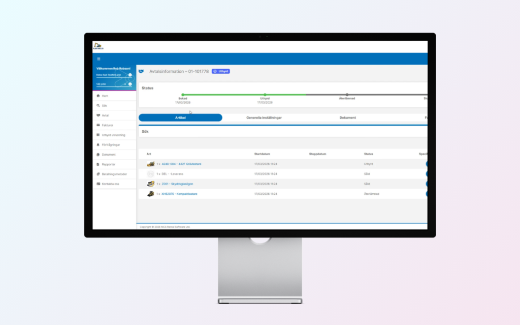 MCS Hyrsystem utökar sin Onlineportal med en samlad avtalsöversikt