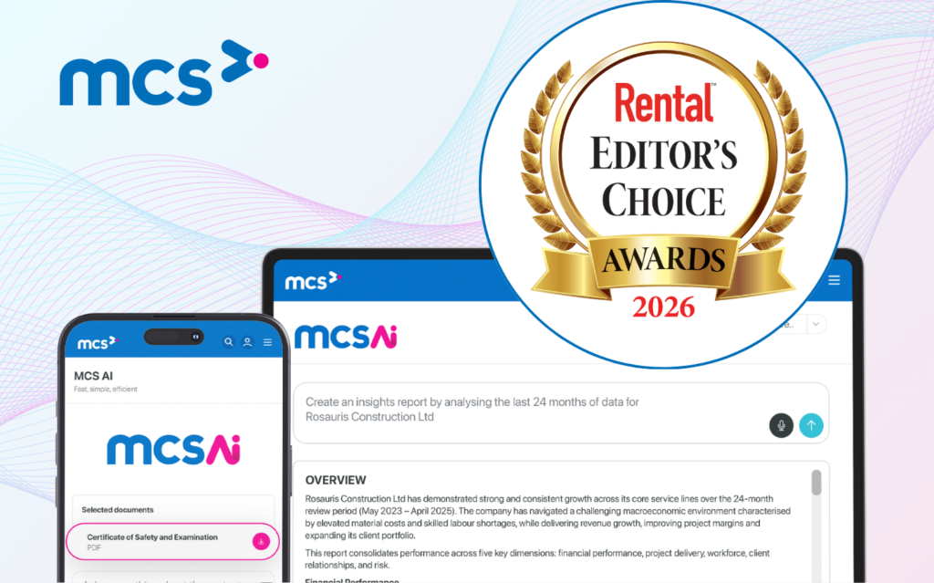 Rental Names MCS Rental Software as Recipient of 2026 Editor’s Choice Award